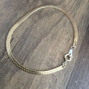 Gold Tone Bracelet Herringbone‎ Bracelet Made In Korea Jewerly Fashion 7.25"